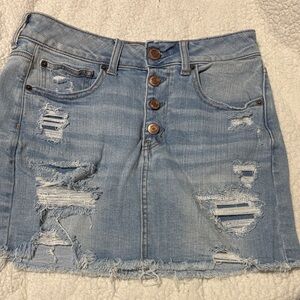 American Eagle Outfitters Distressed Denim Mini Skirt